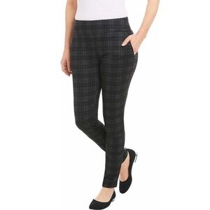 Dalia Plaid Pull-On Ponte Pants